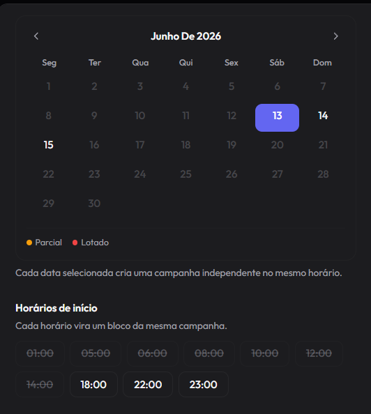 Agendamento inteligente de publicações